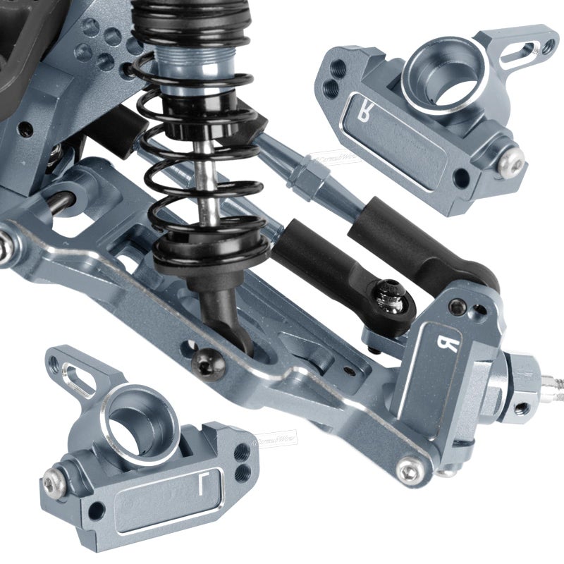 RcarmubWow RC Upgrades Part for 1/10 Slash 2WD,Slash 2WD VXL,Alloy Aluminum Front Rear Suspension Arms,Front Steering Block,Rear Stub Axle Carriers,Left Right Caster Blocks,Titanium - Image 4